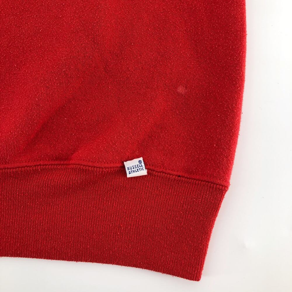 90s Blank Russell Athletic Solid Red Crewneck Swe… - image 5